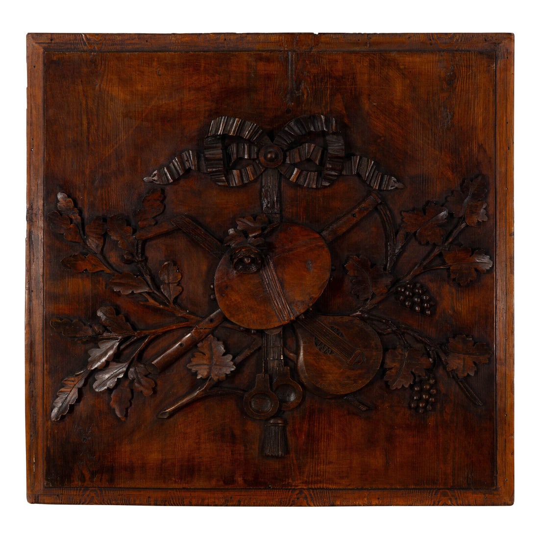 A Continental Carved Oak Panel: A Continental Carved Oak Panel 19th Century Height 27 1/2 x width 28 1/4 inches. Property from a Utah Mountain Residence This lot is located in Chicago.