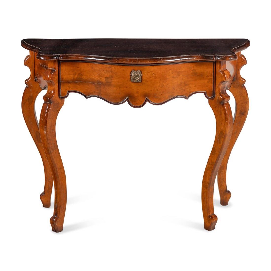 An Italian Maple Console Table: An Italian Maple Console Table 20th Century Height 33 1/2 x width 44 x depth 21 1/2 inches. Property from a Utah Mountain Residence This lot is located in Chicago.
