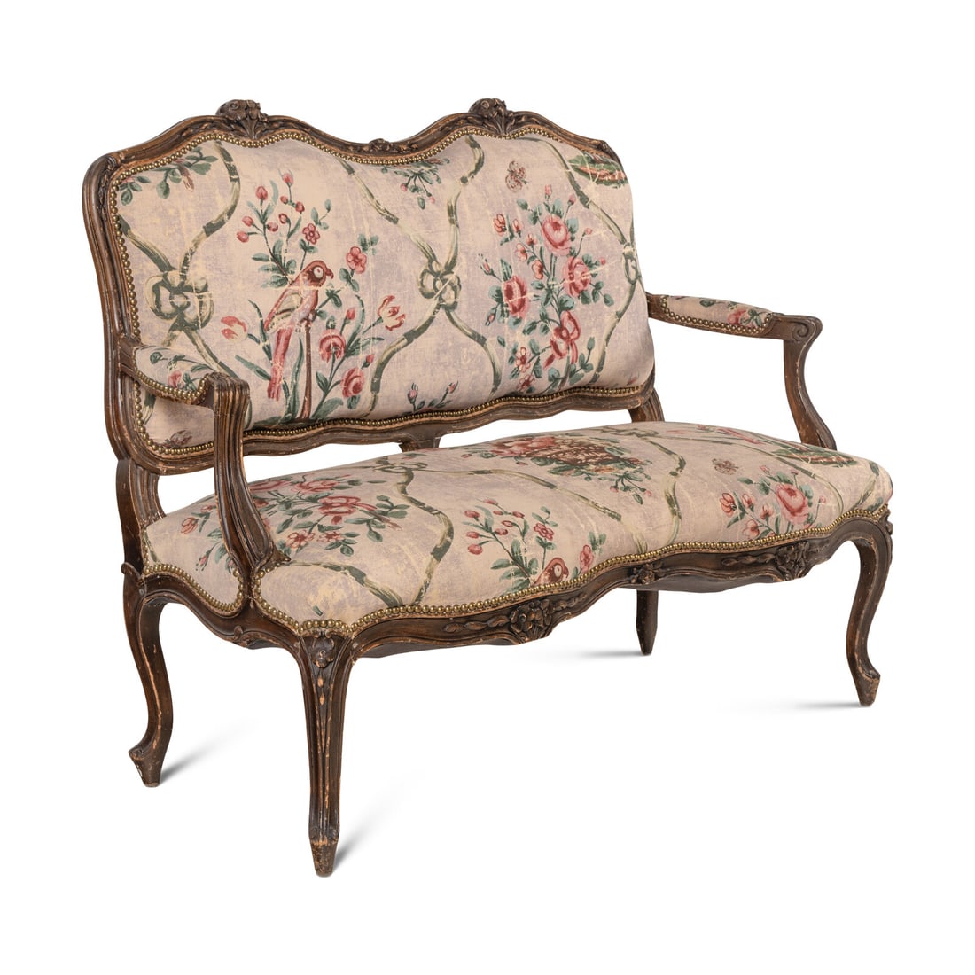 A Louis XV Style Walnut Settee - 2