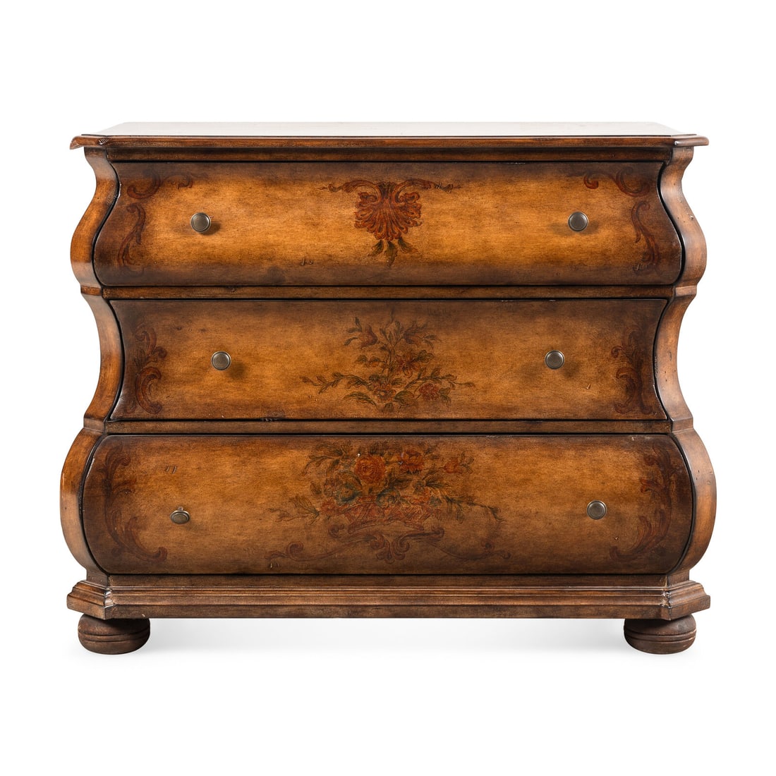 A Dutch Style Painted Chest of Drawers: A Dutch Style Painted Chest of Drawers 20th Century Height 33 x width 38 x depth 19 inches. Property from a Utah Mountain Residence This lot is located in Chicago.