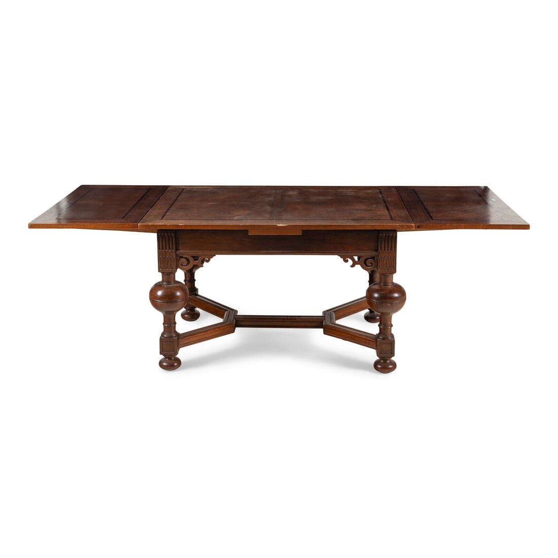 A Baroque Style Oak Draw-Leaf Dining Table - 2