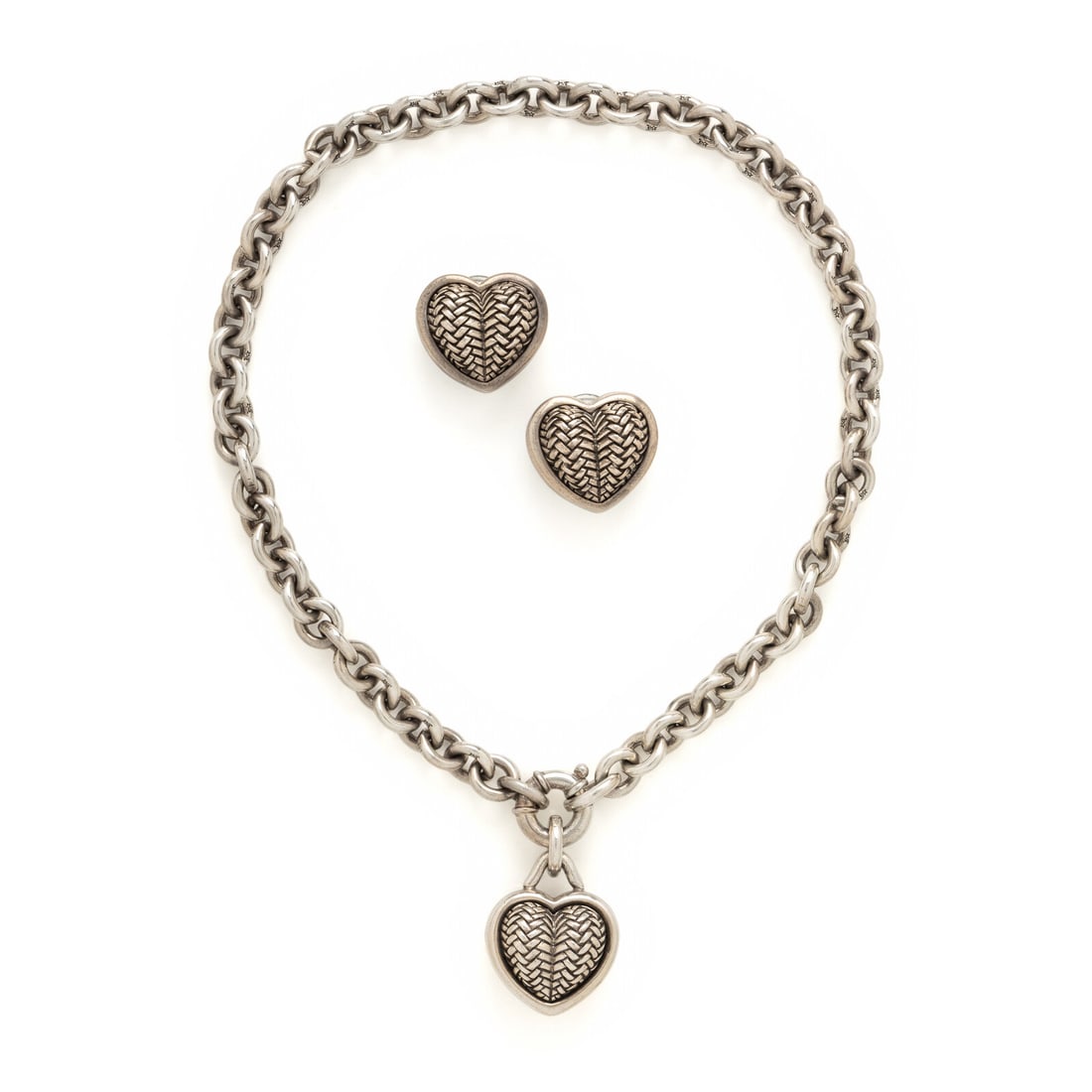 Kieselstein-Cord, Sterling Silver Heart Necklace and Earrings (1 of 5)