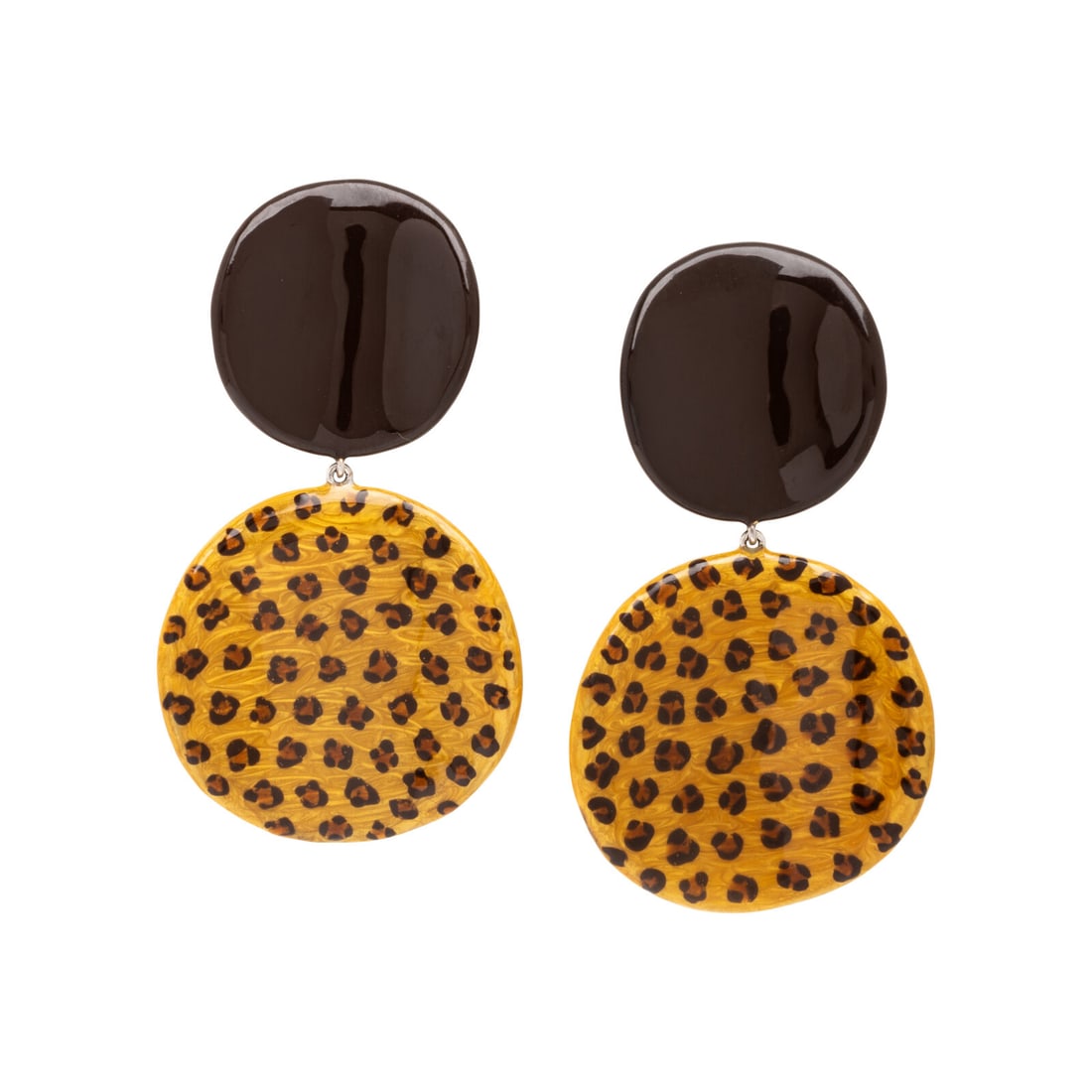 Sabbadini, Leopard Print Enamel Earrings (1 of 2)