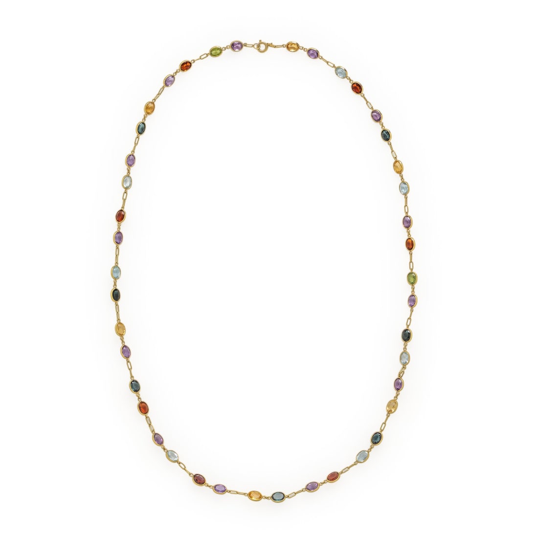 Multigem and Yellow Gold Necklace (1 of 2)