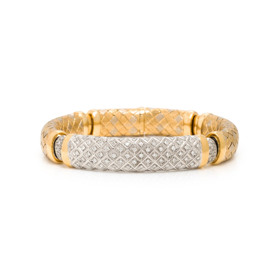 Diamond and Bicolor Gold Bracelet (1 of 2)