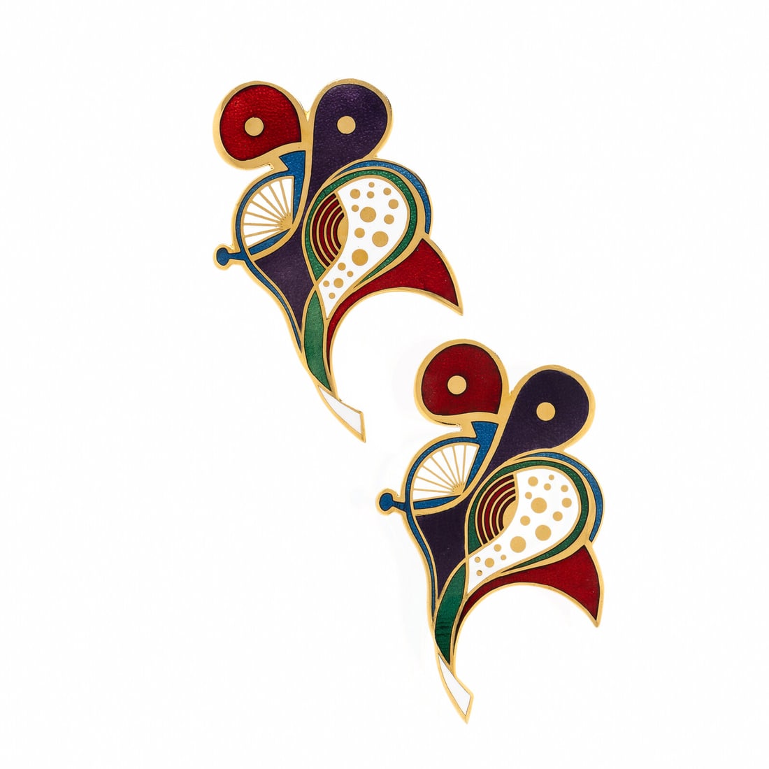 Wendy Ramshaw, 'Picasso's Ladies' 'La Fleur', Pair of Enamel and Metal Brooches (1 of 2)
