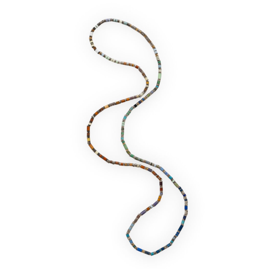 Wendy Ramshaw, Enamel, Silver, and Yellow Gold Beaded Necklace: Wendy Ramshaw, Enamel, Silver, and Yellow Gold Beaded Necklace Polychrome vitreous enamel. Silver and yellow gold. 29 1/2 inches long. Gross weight: 18.40 dwt. Property from a Private Collection Prove