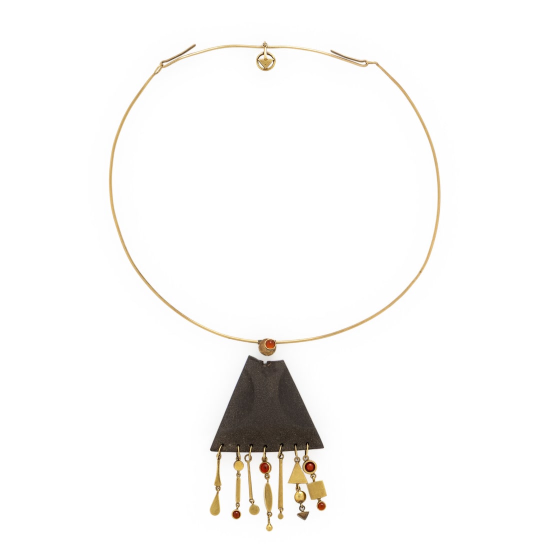 Wendy Ramshaw, Yellow Gold, Black Basalt, and Multigem Necklace (1 of 2)