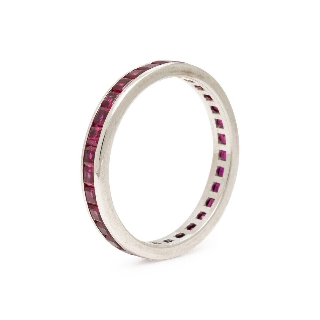 Ruby and White Gold Eternity Band - 3