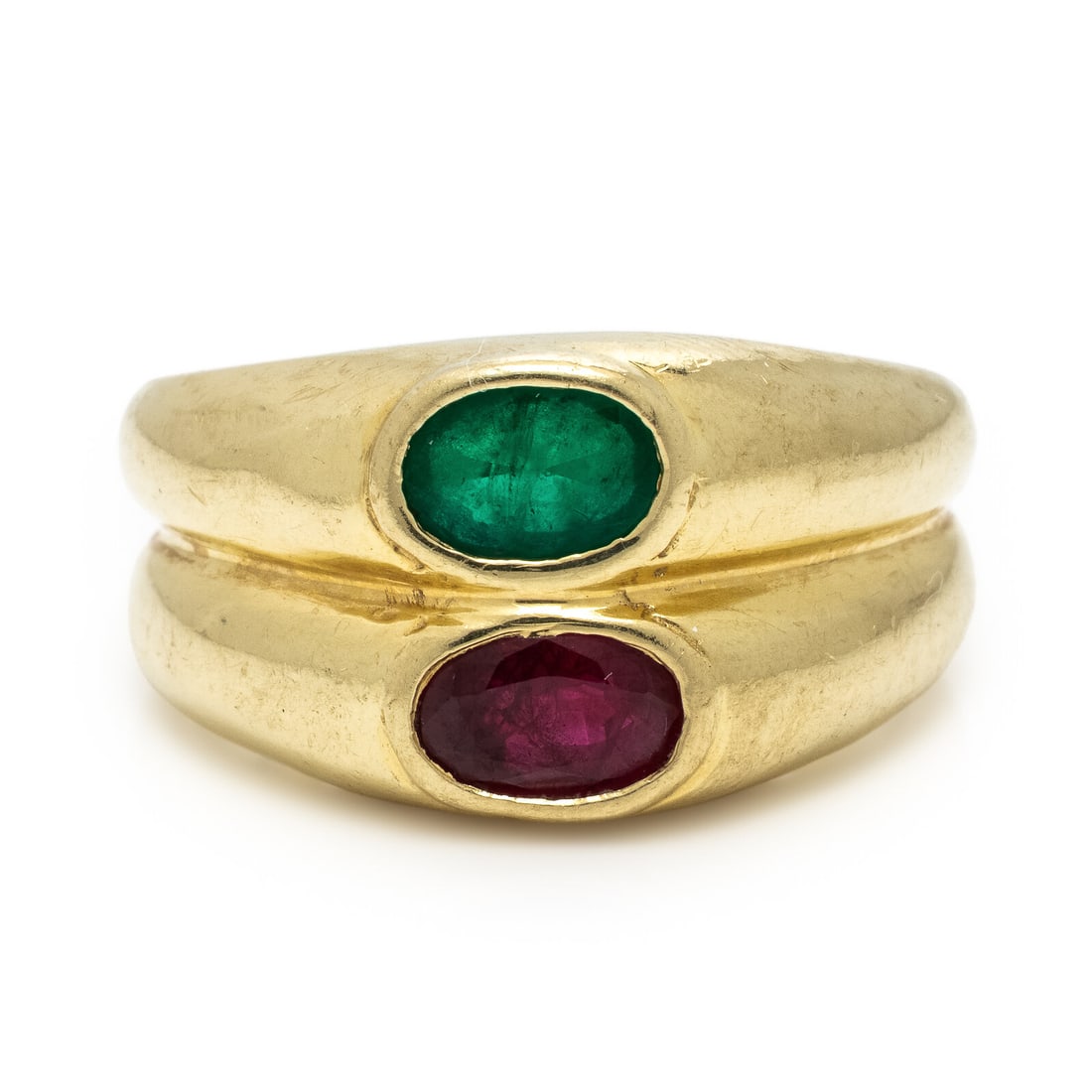 Emerald, Ruby, and Yellow Gold Ring (1 of 3)