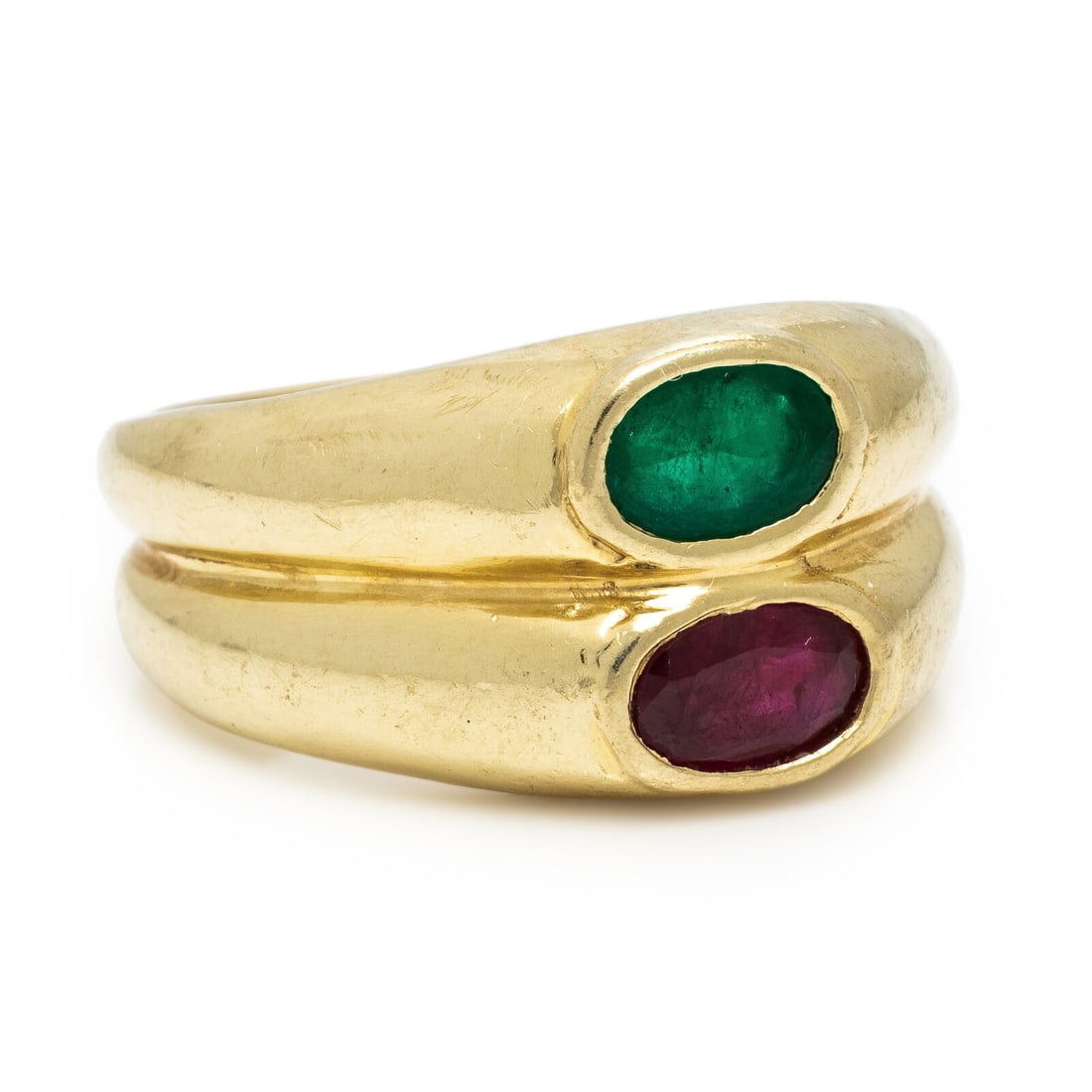 Emerald, Ruby, and Yellow Gold Ring - 2