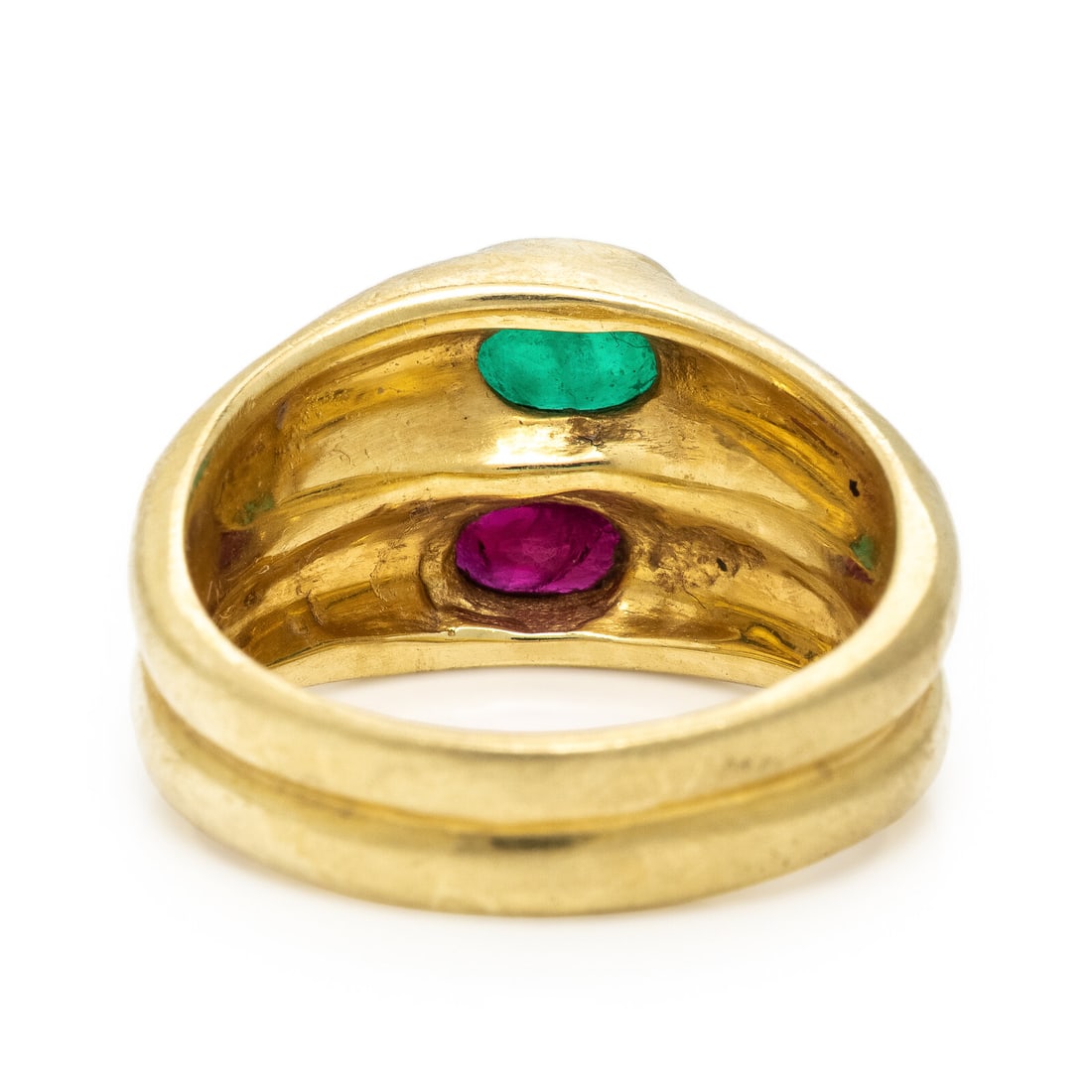 Emerald, Ruby, and Yellow Gold Ring - 3