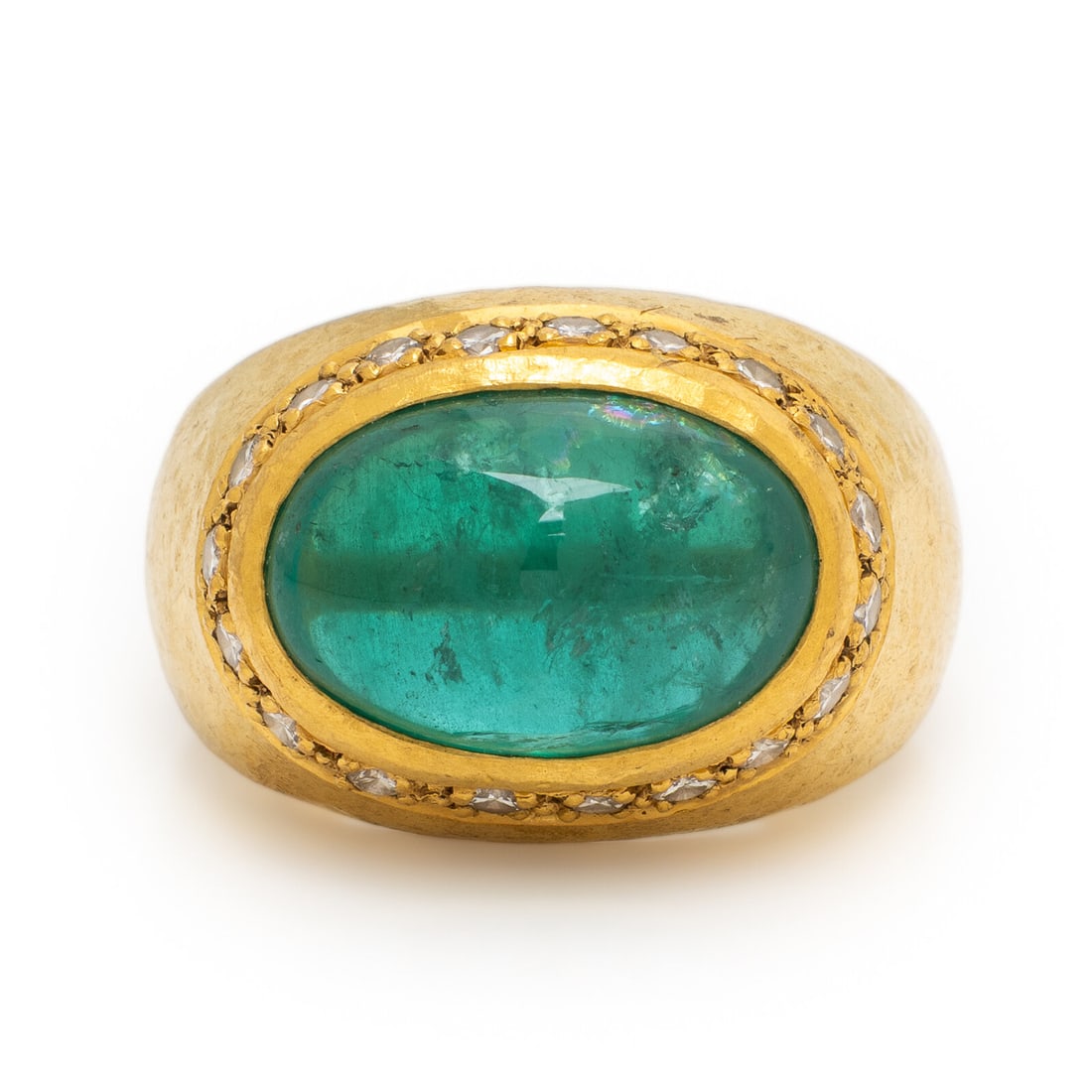 Emerald, Diamond, and Yellow Gold Ring (1 of 3)