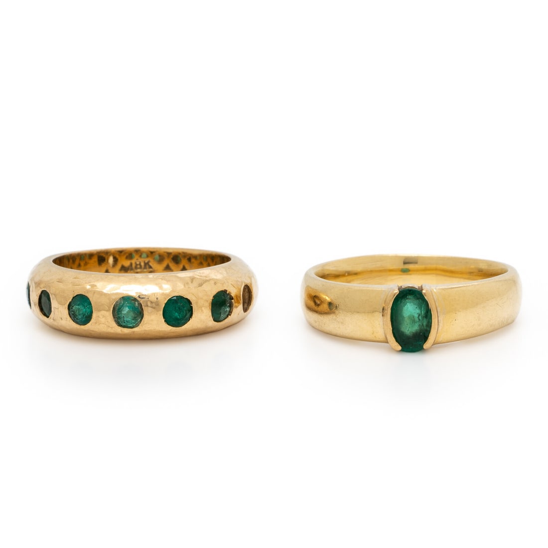 Two Yellow Gold and Emerald Rings (1 of 3)