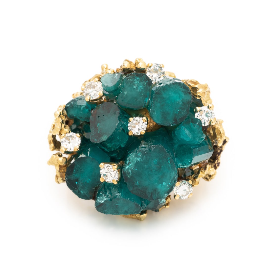 Synthetic Emerald and Diamond Ring (1 of 3)