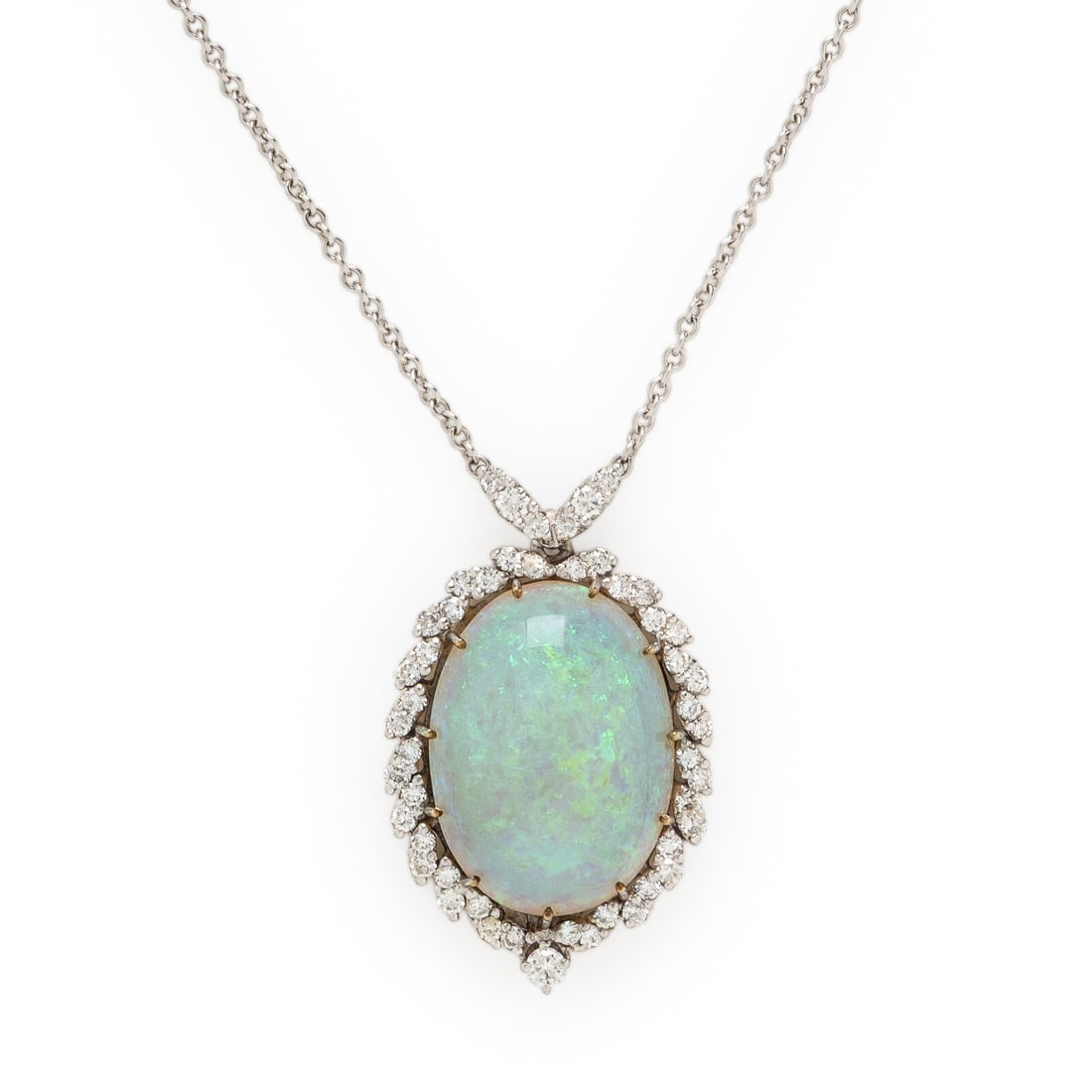 Opal and Diamond Pendant Necklace (1 of 3)