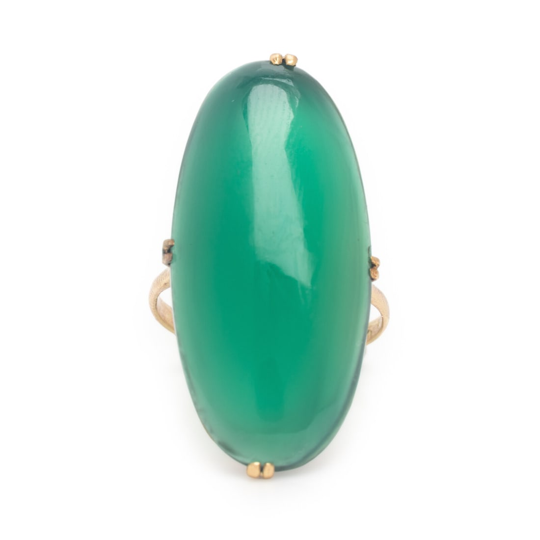 Chrysoprase and Yellow Gold Ring (1 of 3)