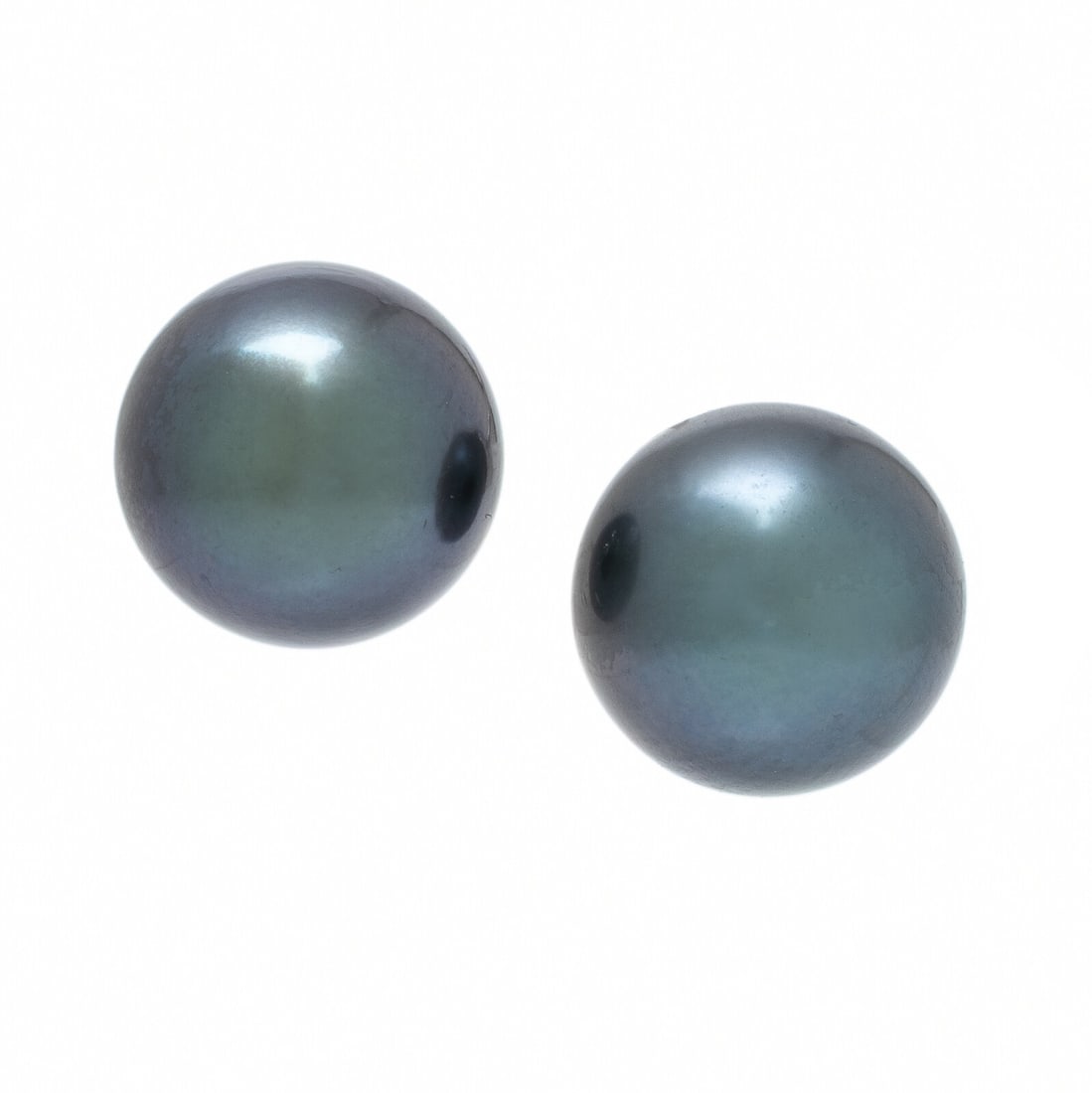 Cultured Black Pearl and Platinum Earrings (1 of 2)