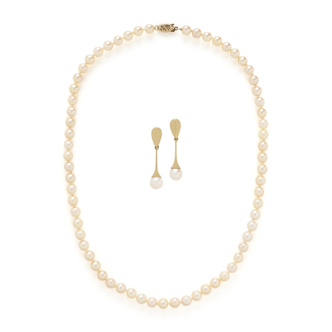 Cultured Pearl Necklace and Earrings (1 of 5)