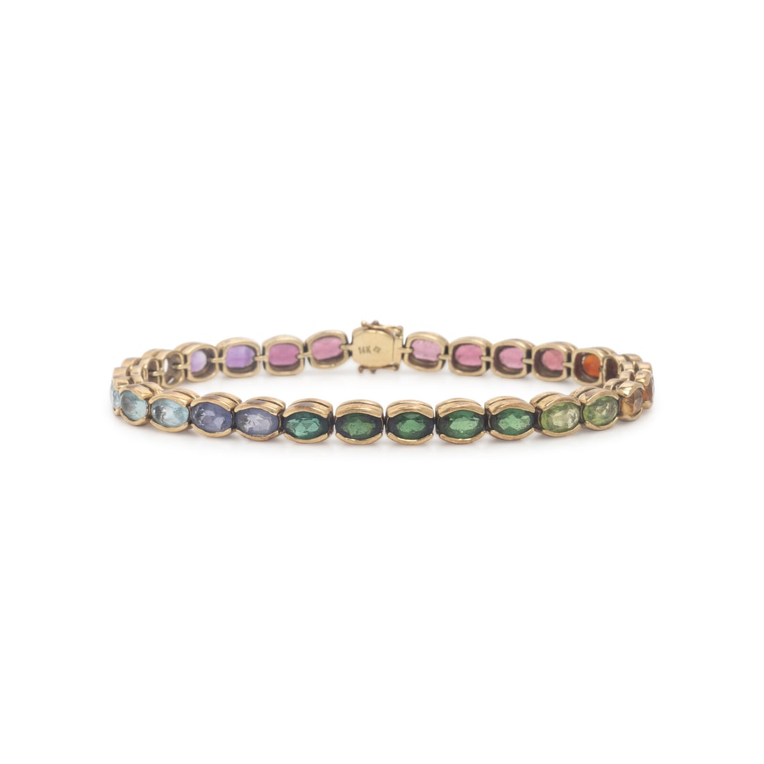 Yellow Gold and Multigem Bracelet (1 of 4)