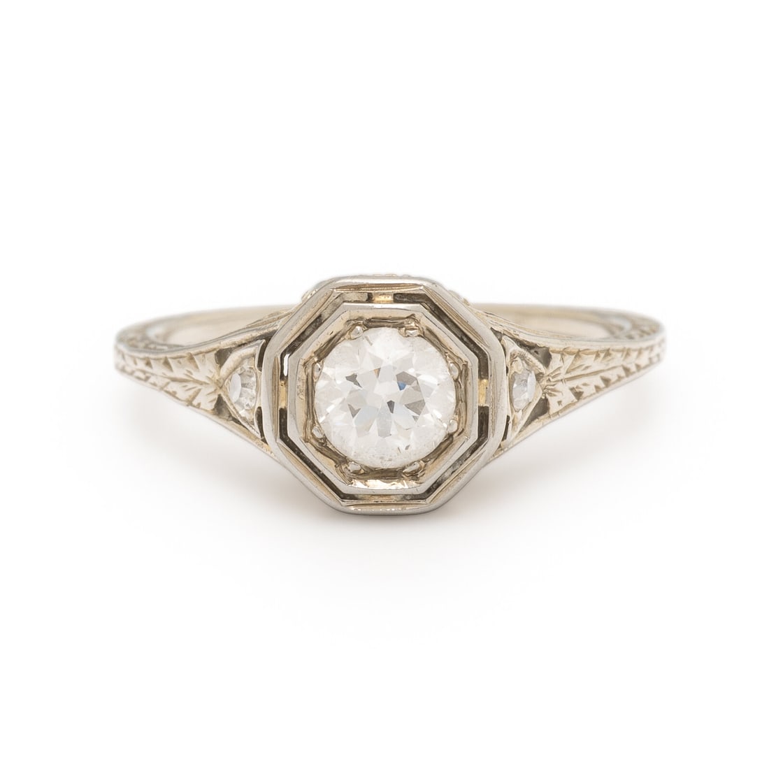 Diamond and White Gold Ring (1 of 3)