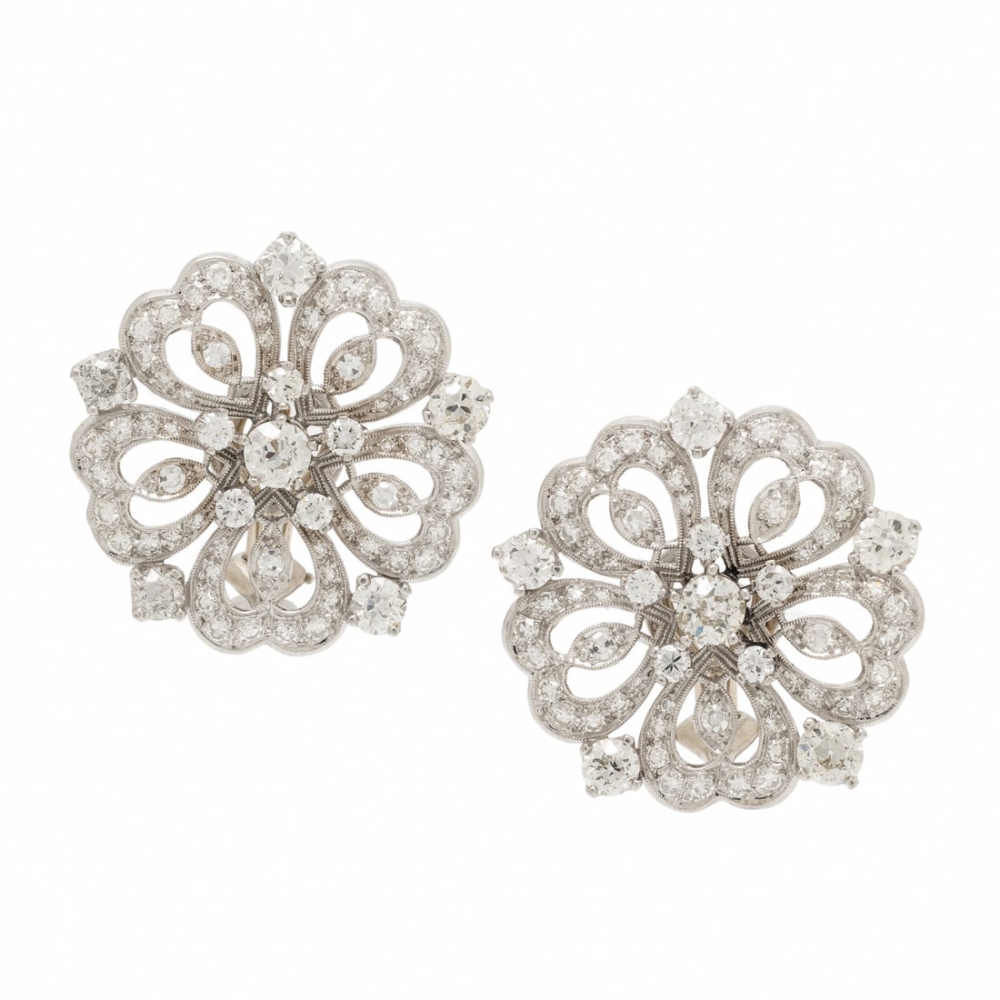 Diamond and Platinum Snowflake Earrings (1 of 2)