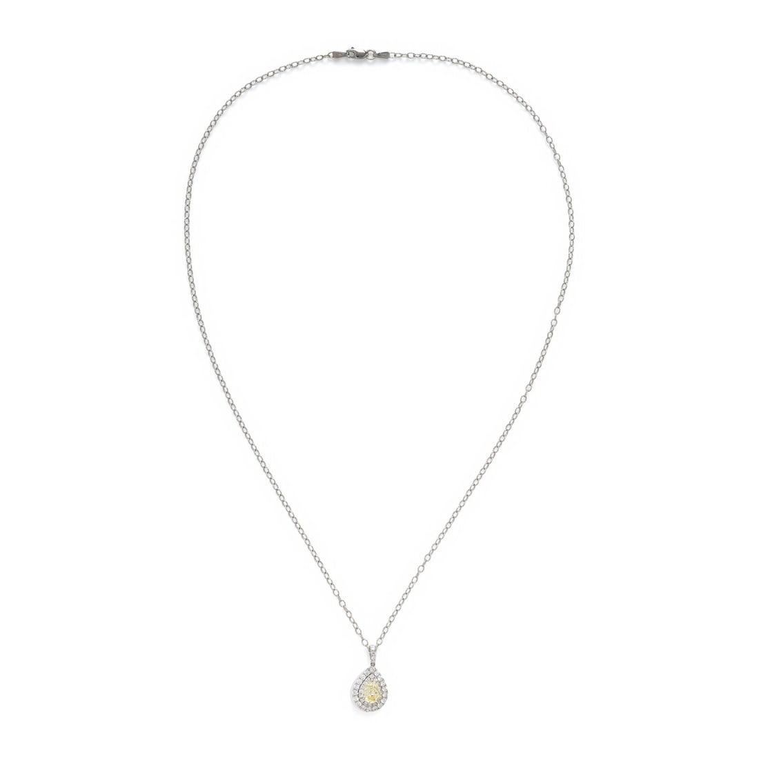 Hubert, Yellow Diamond, Diamond, and White Gold Pendant Necklace (1 of 3)