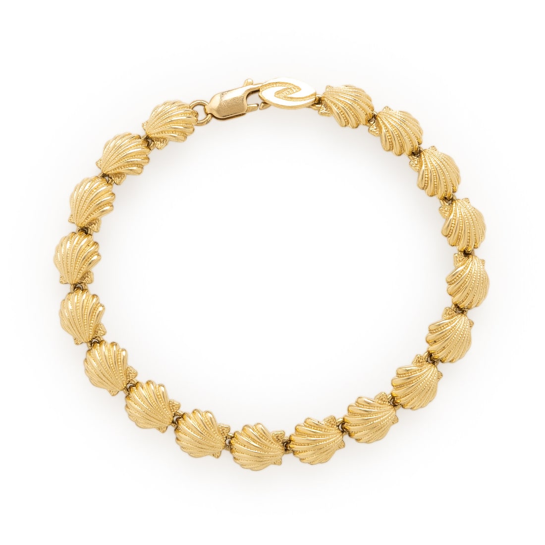 Yellow Gold Shell Motif Bracelet (1 of 3)