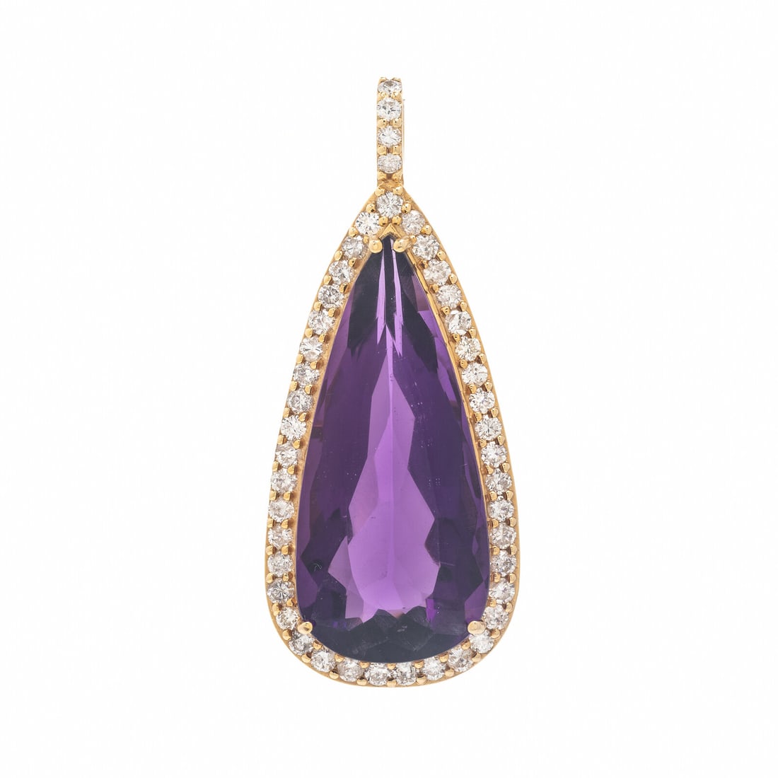 Amethyst, Diamond, and Yellow Gold Pendant (1 of 2)