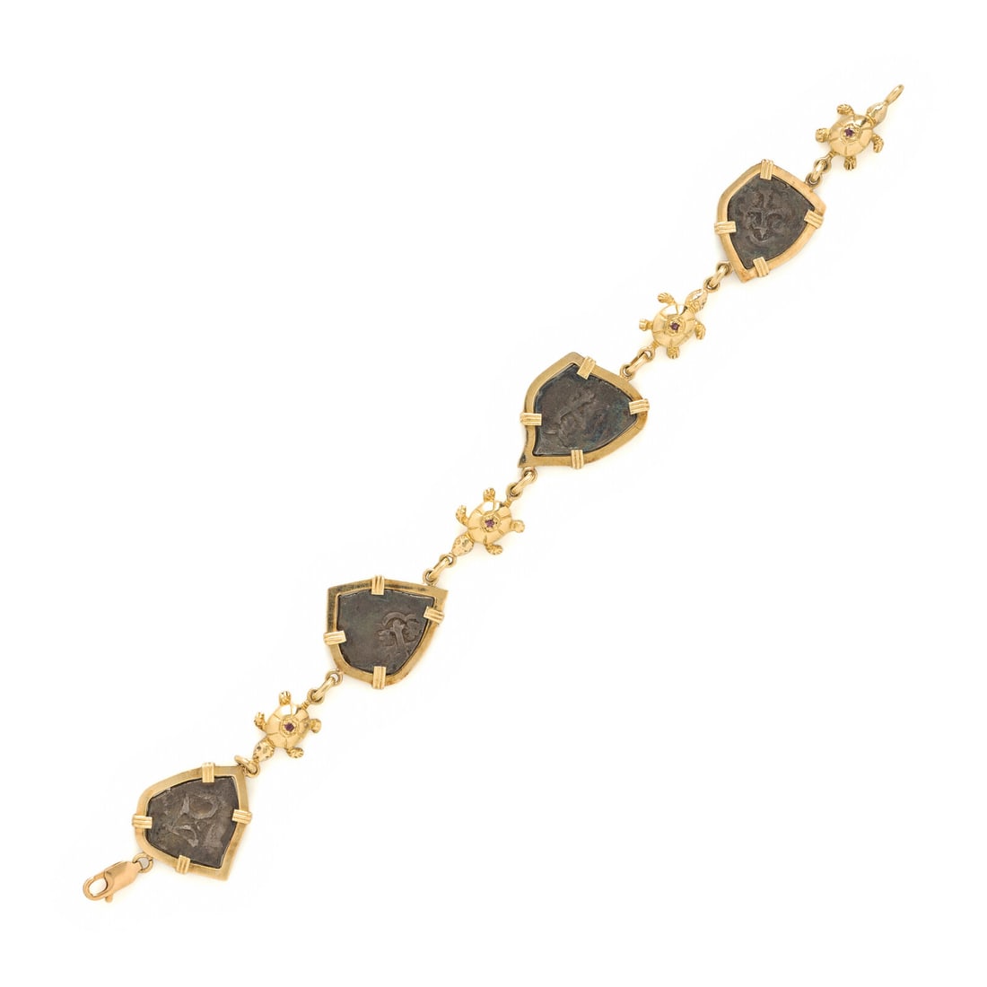 Atocha Coin, Ruby and Yellow Gold Bracelet (1 of 3)