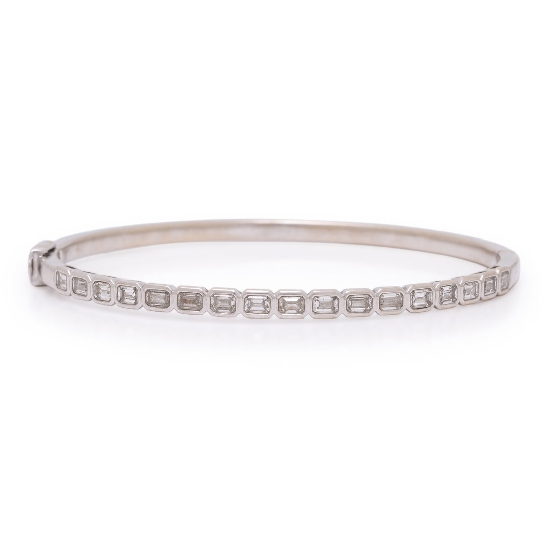 Diamond and White Gold Bangle Bracelet (1 of 2)