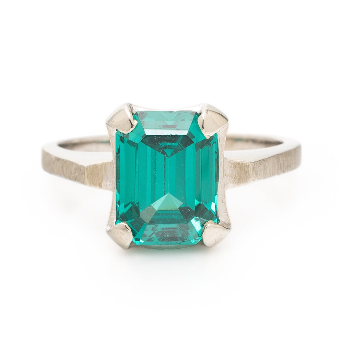 Synthetic Green Gemstone and White Gold Ring (1 of 3)