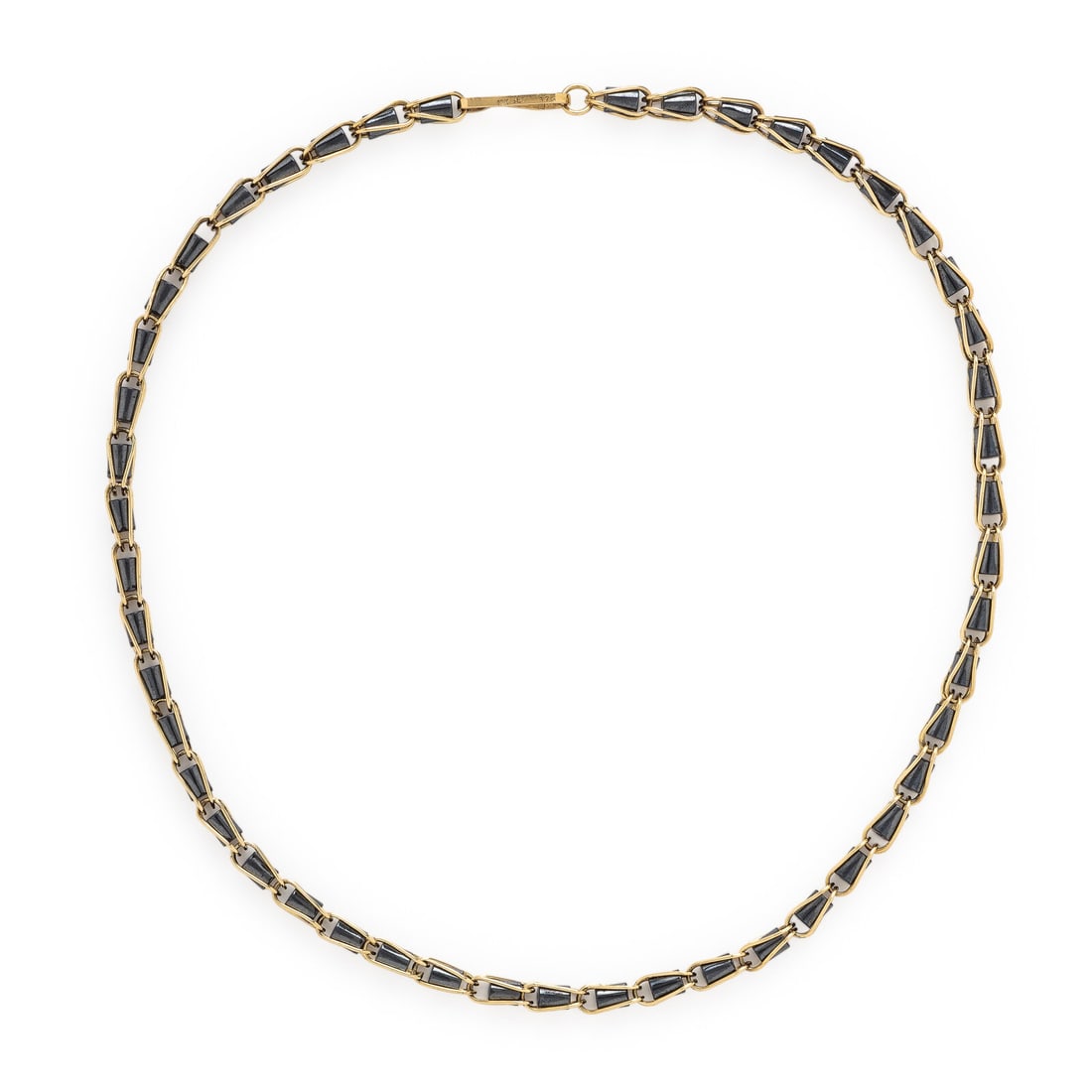Hematite and Yellow Gold Necklace (1 of 2)
