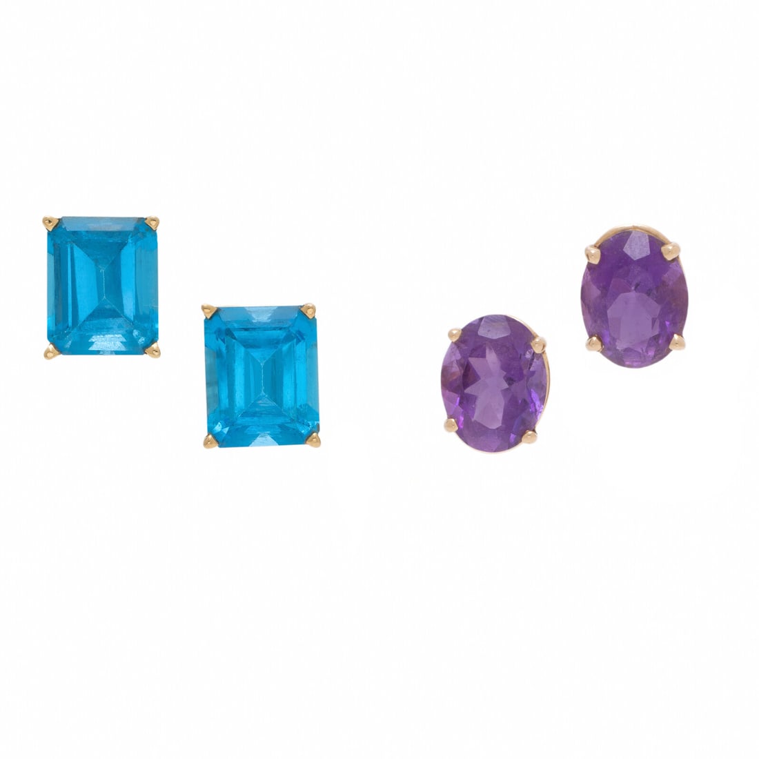 Blue Topaz Earrings and Amethyst Earrings (1 of 2)