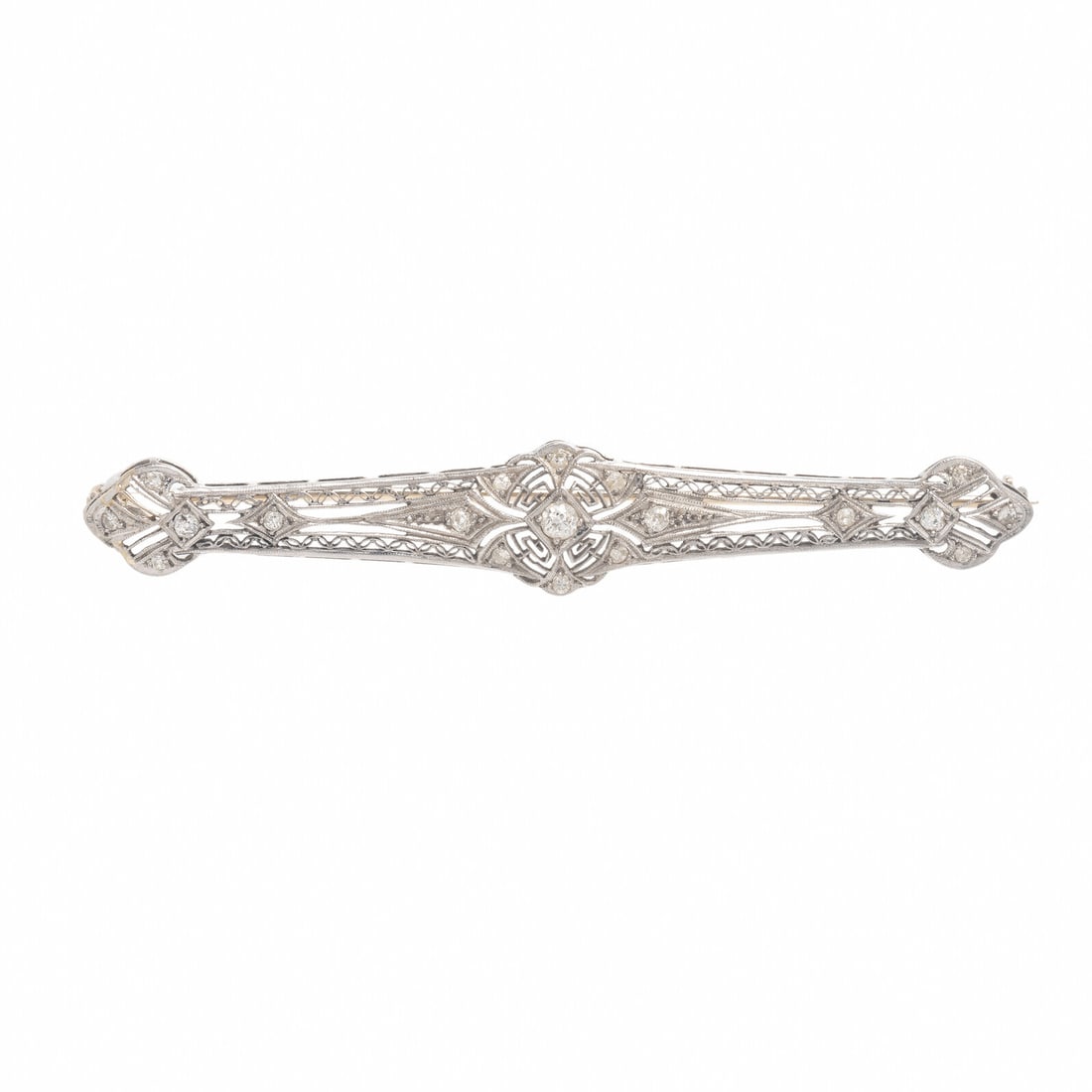 Platinum and Diamond Bar Pin (1 of 2)