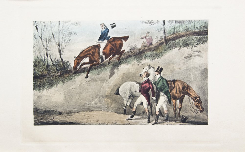NIMROD. Memoirs of the Life of John Mytton. London,: NIMROD Memoirs of the Life of John Mytton. London: Kegan Paul, Trench, Trubner, (1837). 4to, publisher's gilt-stamped green cloth. With 20 hand-colored aquatint plates. Light rubbing to boards; ends b