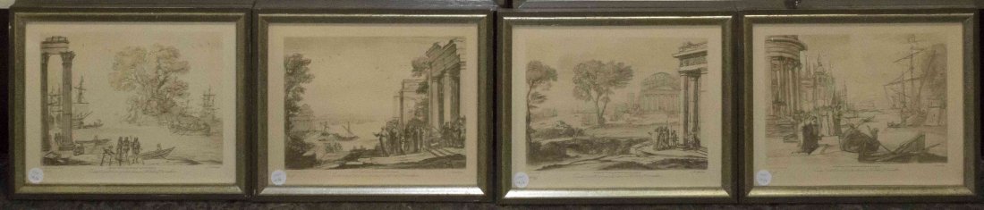 Four Decorative Prints, Height 12 3/4 x width 15 3/4: Four Decorative Prints, after the original drawings in the collection of the Duke of Devonshire, each framed. Height 12 3/4 x width 15 3/4 (overall).
