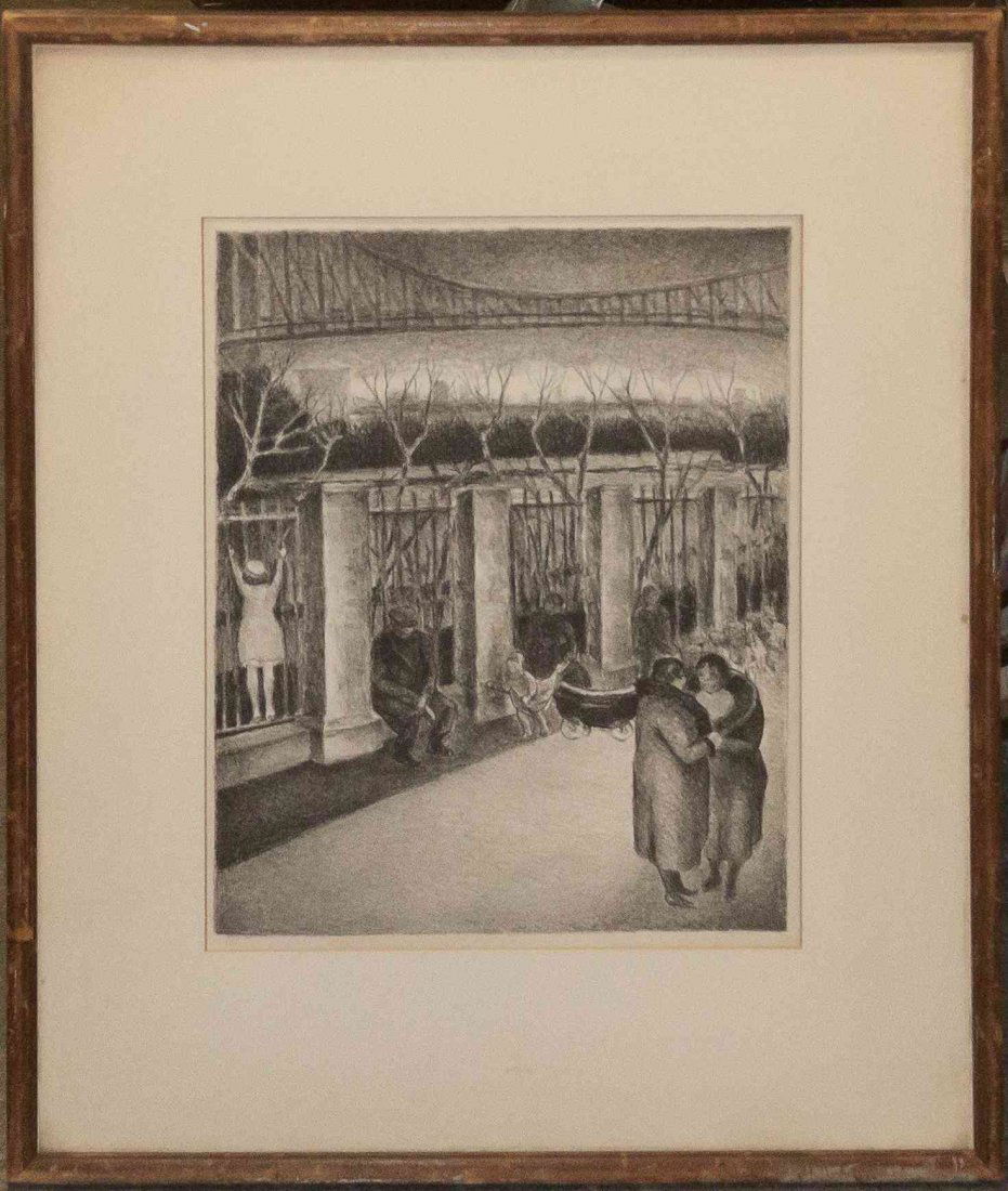 Arnold Friedman, (American, 1874-1946), Park Scene: Arnold Friedman (American, 1874-1946) Park Scene lithograph unsigned 12 x 9 5/8 inches. Provenance: Salander-O'Reilly Galleries, New York, NY