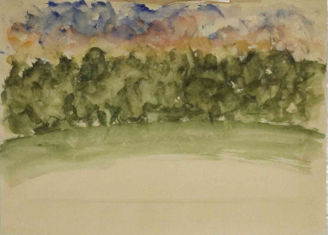 Arnold Friedman, (American, 1874-1946), Park Scene with: Arnold Friedman (American, 1874-1946) Park Scene with Landscape (verso) watercolor signed A Friedman (lower right) 10 x 14 inches.