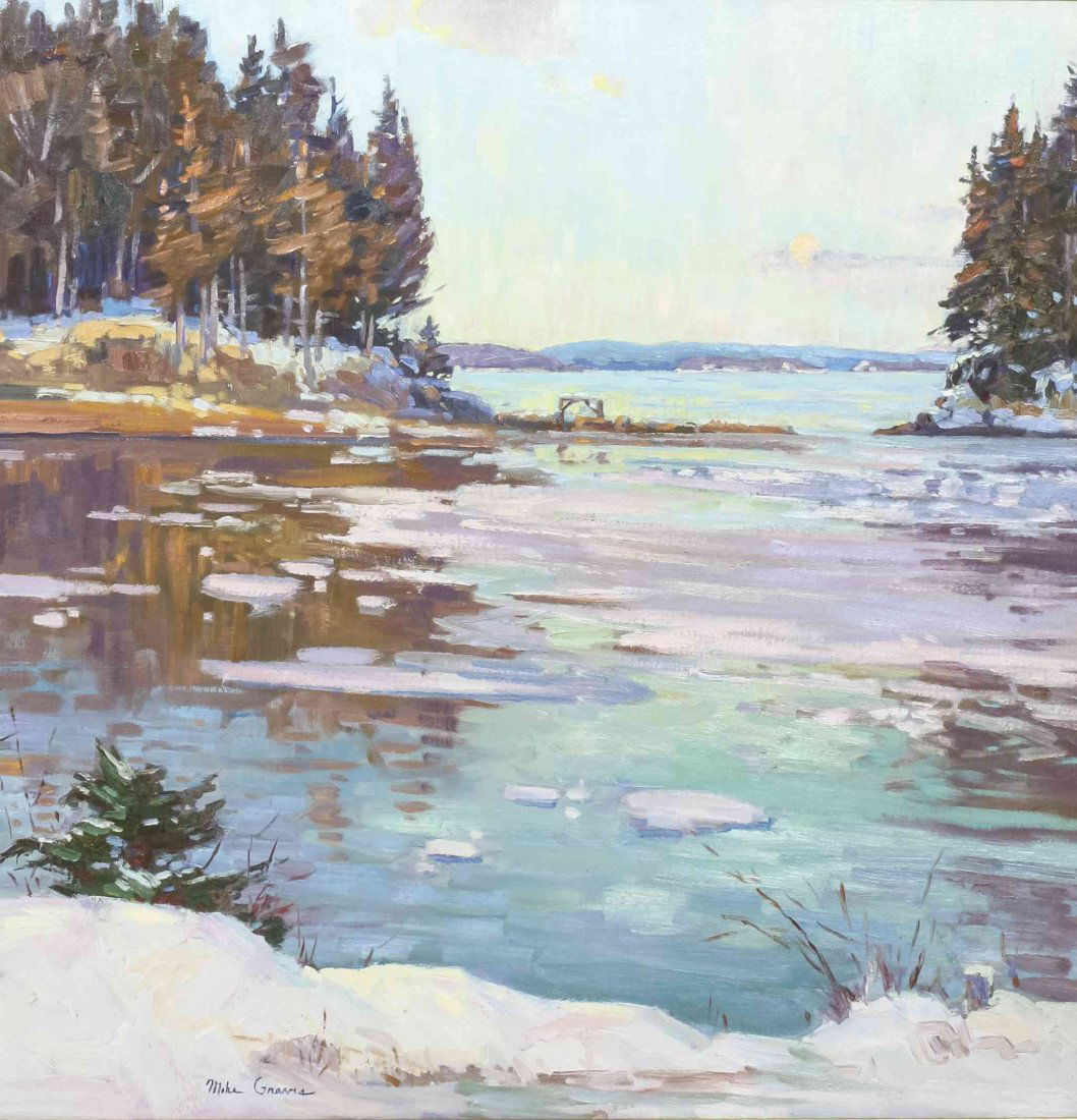 Michael Graves, (American, b. 1952), Snow Melt: Michael Graves (American, b. 1952) Snow Melt oil on canvas signed Mike Graves (lower left) 29 3/4 x 29 1/2 inches. Property from the Collection of Manitou Galleries, Cheyenne, Wyoming