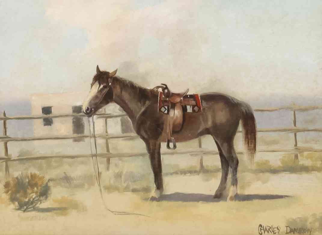 Charles Damrow, (American, 1916-1989), Untitled: Charles Damrow (American, 1916-1989) Untitled oil on board signed Charles Damrow (lower right) 8 x 10 1/2 inches. Property from the Collection of Manitou Galleries, Cheyenne, Wyoming