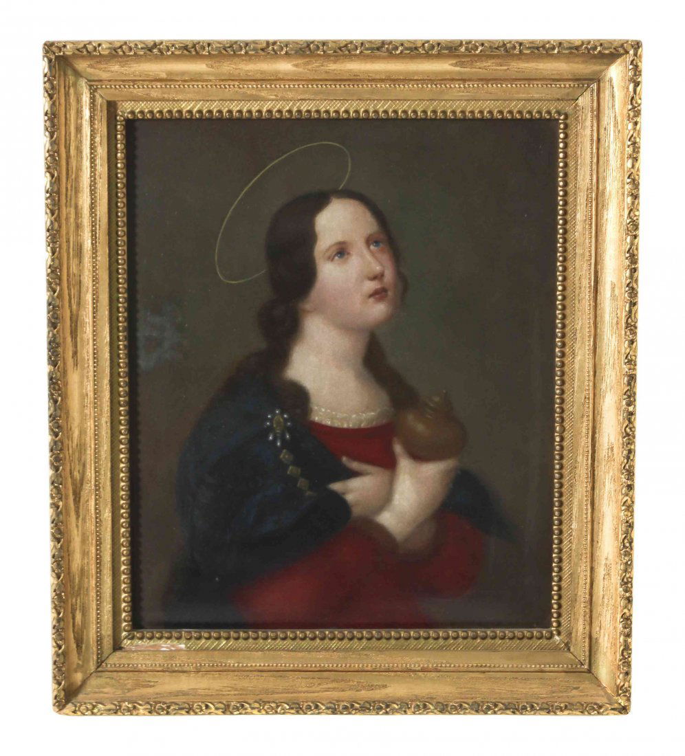 Continental School, (19th/20th century), Mary Magdalene: Continental School (19th/20th century) Mary Magdalene oil on panel 11 3/4 x 9 7/8 inches. Property from the Collection of Joan Little, Centennial, Colorado