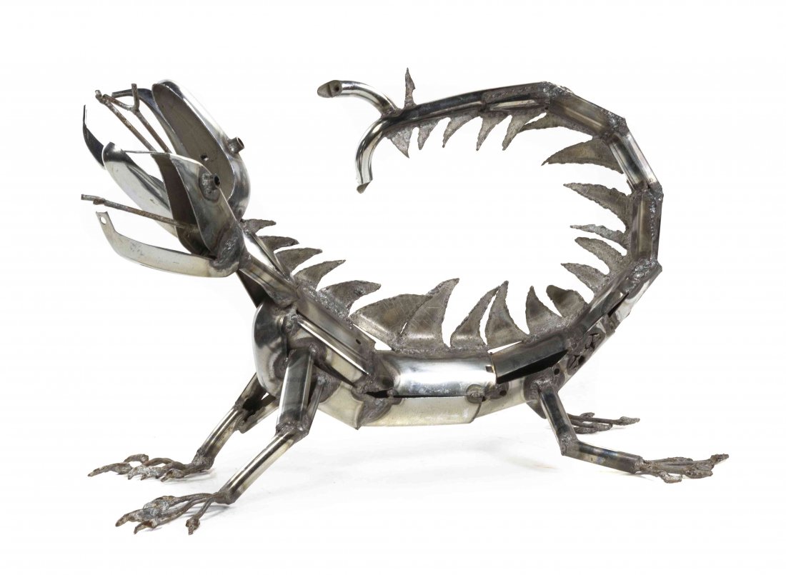 John Kearney, (American, b. 1924), Three Headed Dragon: John Kearney (American, b. 1924) Three Headed Dragon welded steel Height: 24 1/2 inches.