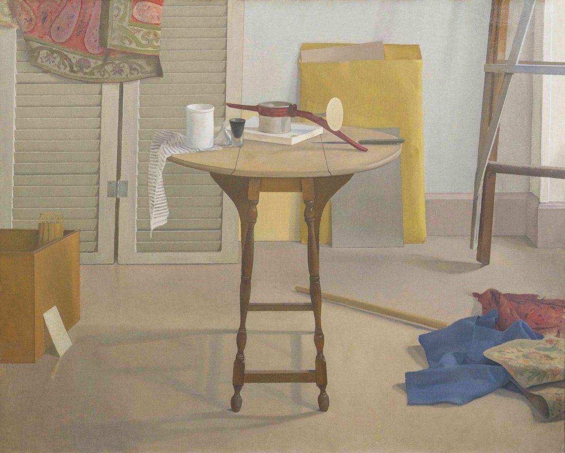 Lennart Anderson, (American, 1928), Still life with: Lennart Anderson (American, 1928) Still life with Table, 1964 oil on canvas 40 x 50 inches. Provenance: James Graham & Sons, New York, New York Collection of Edvin P. Pillsbury, Ph.D. Clev