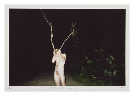 Terence Koh, (Canadian/Chinese, b. 1977, Chris As Deer: Terence Koh (Canadian/Chinese, b. 1977 Chris As Deer (Autumn Night), 2003 pigment print; printed 2010 edition 8/12, signed Koh and dated (lower right) 10 x 15 inches. Private Collecti