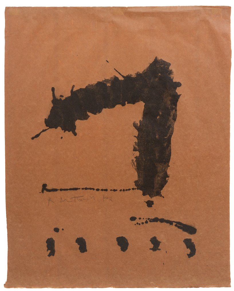 Robert Motherwell, (American, 1915-1991), Untitled,: Robert Motherwell (American, 1915-1991) Untitled, 1965-66 lithograph edition AP, signed Robert Motherwell (lower center) 25 x 20 inches. A Private Midwestern Collection