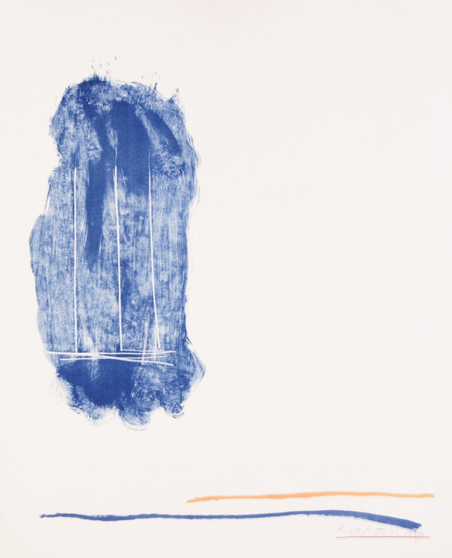 Robert Motherwell, (American, 1915-1991), Lines for St.: Robert Motherwell (American, 1915-1991) Lines for St. Gallen, 1971 color lithograph; Erker-Presse, pub. edition 35/80, signed Robert Motherwell (lower right) 27 x 22 inches. Ref: Belk