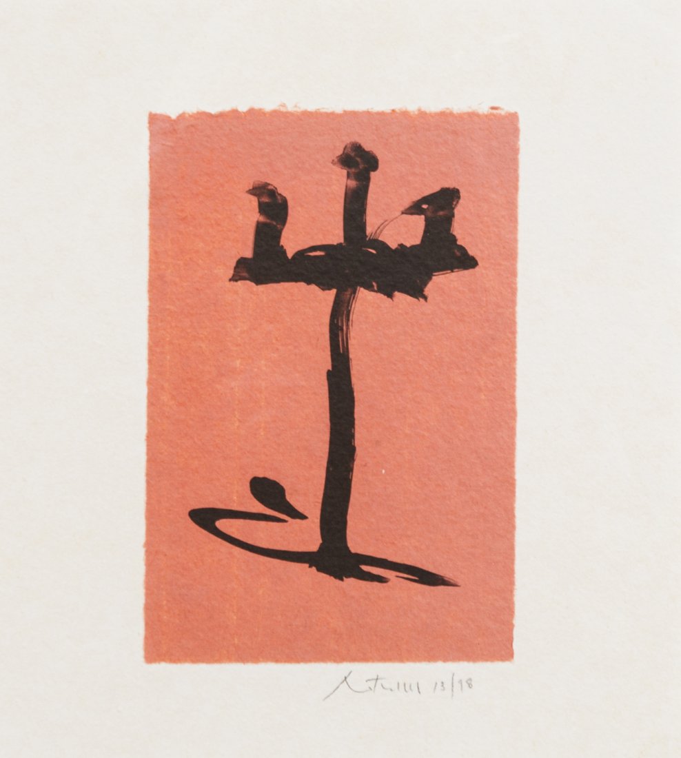 Robert Motherwell, (American, 1915-1991), Gypsy Curse,: Robert Motherwell (American, 1915-1991) Gypsy Curse, 1983 color lithograph; Tyler Graphics, New York, pub. edition 13/98, signed Motherwell (lower right) 8 1/2 x 5 3/4 inches. A Priva
