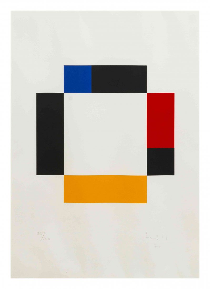 Max Bill, (Swiss, 1908-1994), Untitled, 1970: Max Bill (Swiss, 1908-1994) Untitled, 1970 silkscreen edition 85/100, signed Bill and dated (lower right) 13 1/2 x 13 1/2 inches. Property from the Collection of Mr. David Salyers, Ch