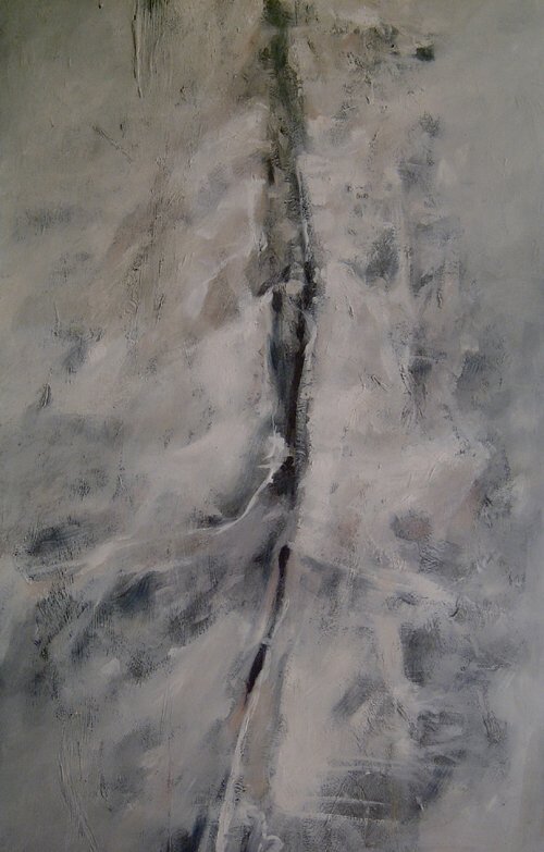 BRUCE SAMUELSON (American 20th Century): BRUCE SAMUELSON (American 20th Century) FORM signed and dated "75" verso, oil on board 44 x 24 in.